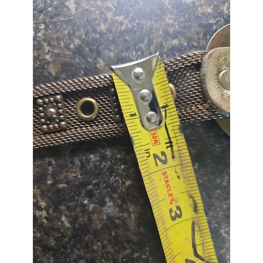 Vintage Sand Castle USA Gold Tone Metal Belt